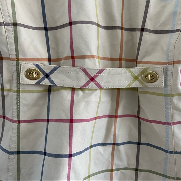 COACH classic plaid trench coat - Picture 7 of 7